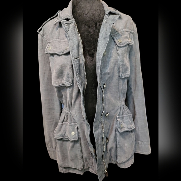 Free People Dark Gray NOT YOUR BROTHER'S Military Utility Jacket S - Picture 8 of 16